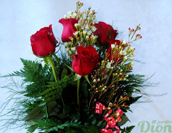 fb-0974-flirt-6 roses-rouges-bouquet-st-valentin-amour
