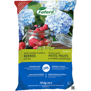 terreau plantes acidophiles et petits fruits fafard 30l