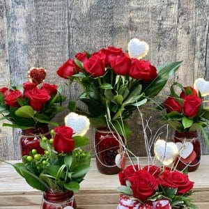 arrangements de roses rouge