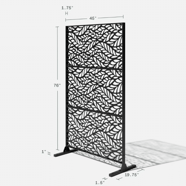 2734187 panneau intimite flow leaf noir 46x1975x76 02.png